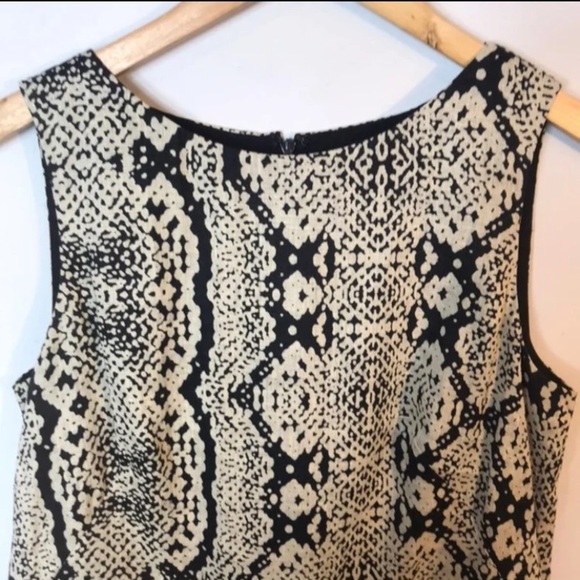 LOFT Linen Drop Waist Dress Animal Print - Picture 4 of 8